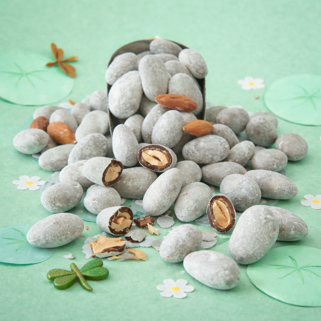 Amandes chocolat et sucre glace