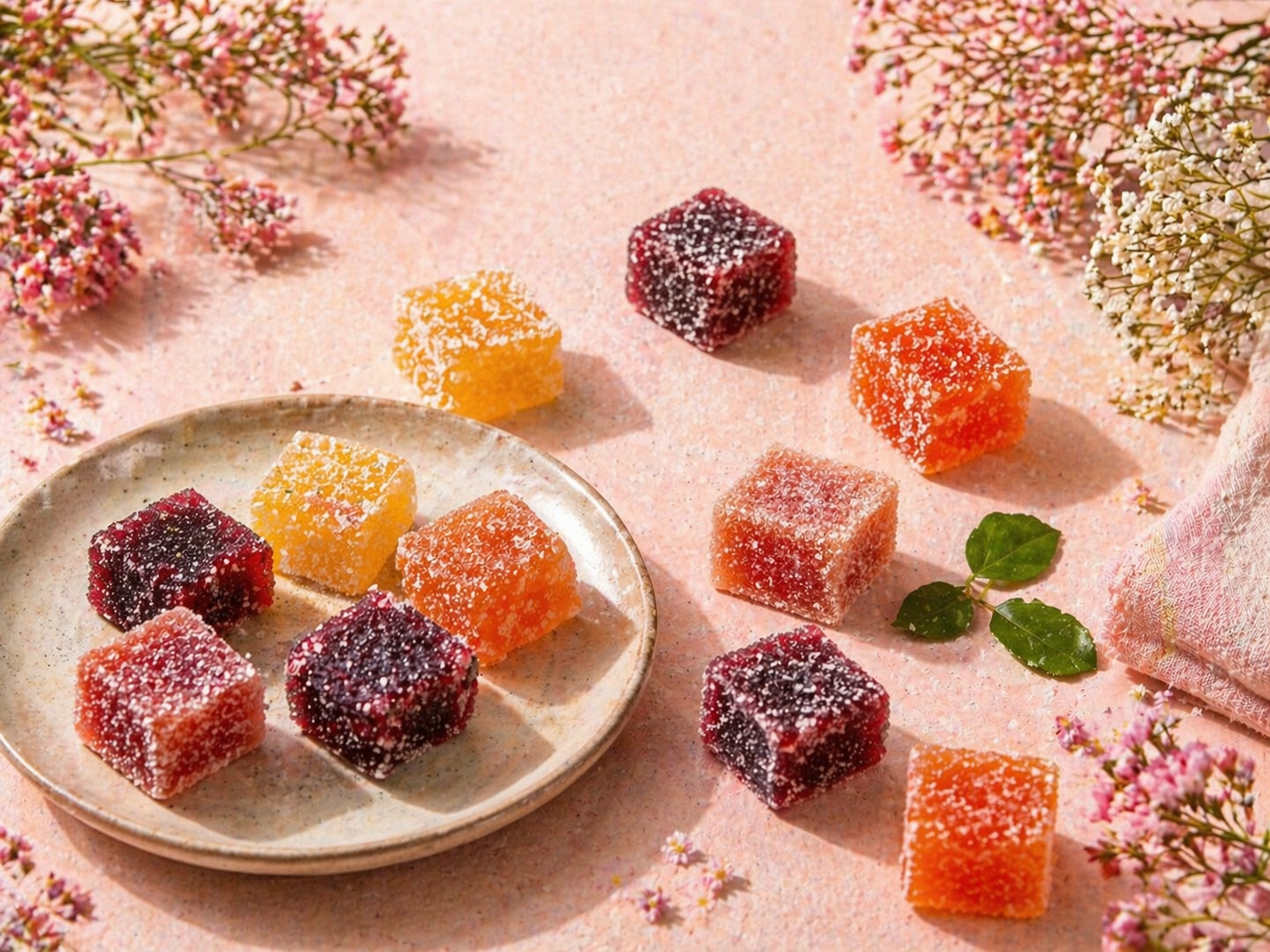 Pâtes de fruits acidulées